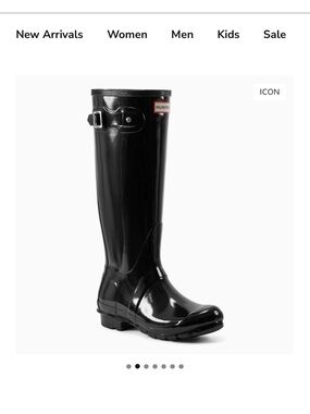 Hunter Original Black Gloss Tall Rain Boots women’s size 6 AUTHENTIC